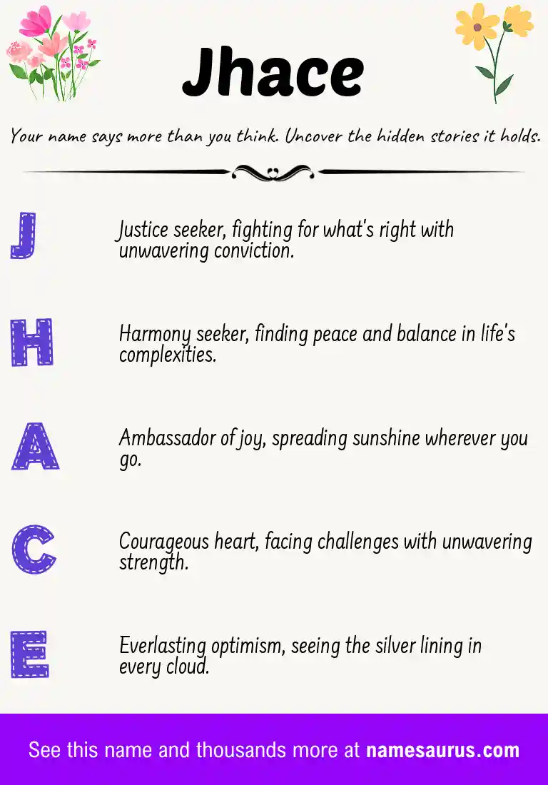 Acrostic poem about Jhace.