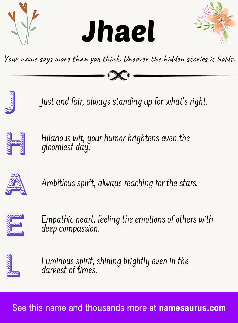 Acrostic poem about Jhael.