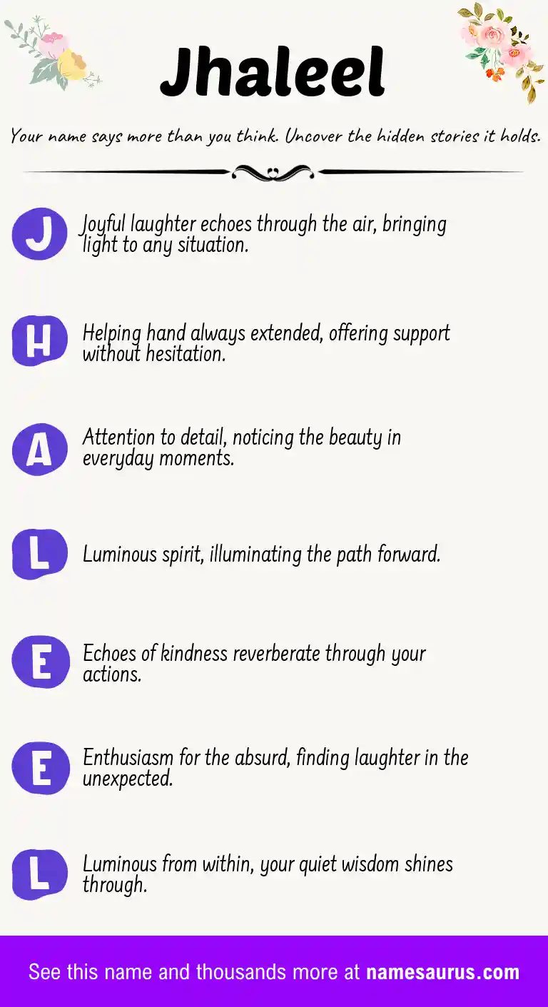 Acrostic poem about Jhaleel.