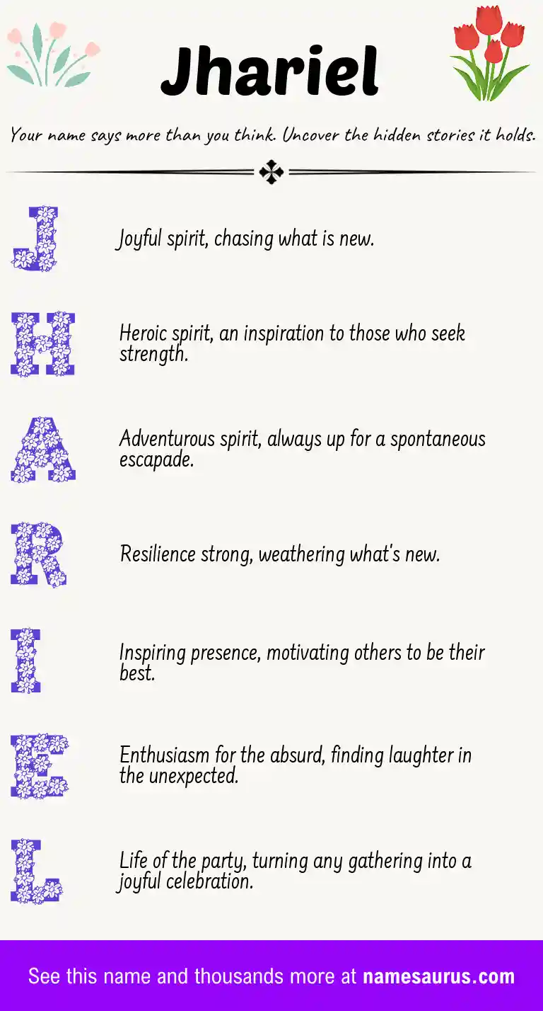 Acrostic poem about Jhariel.