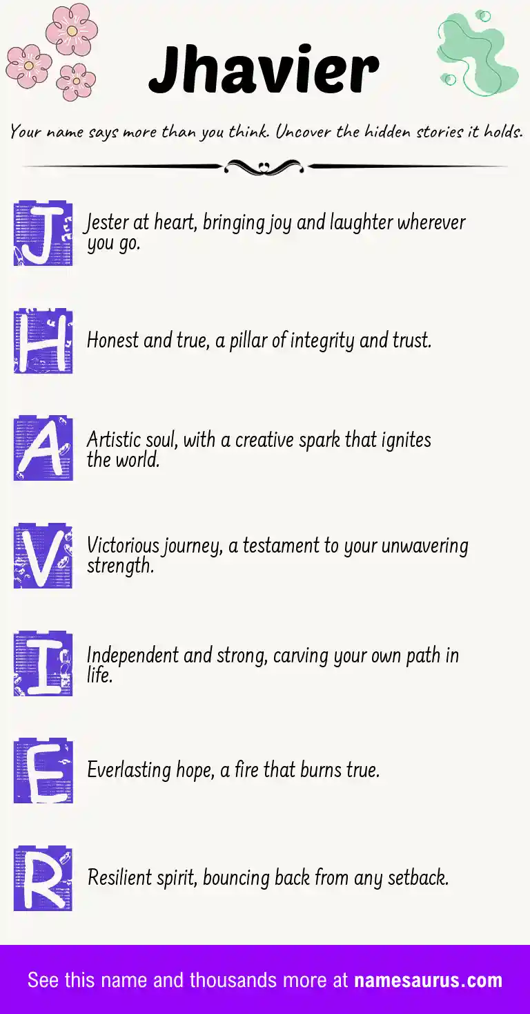Acrostic poem about Jhavier.
