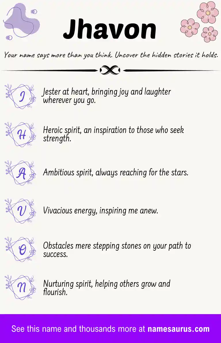 Acrostic poem about Jhavon.