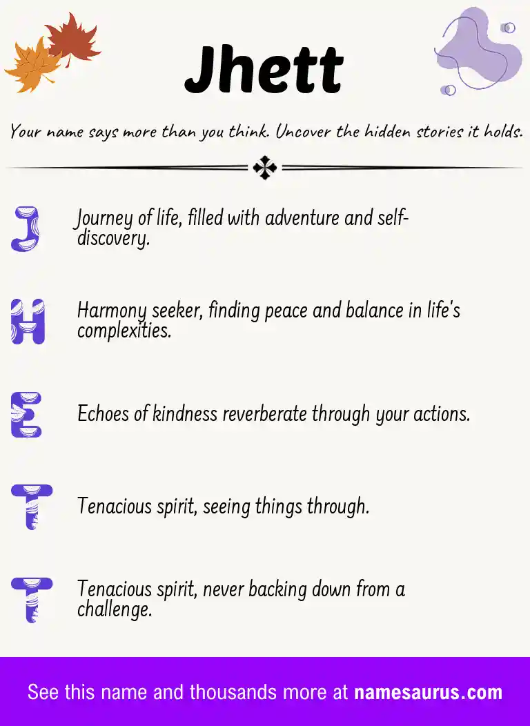 Acrostic poem about Jhett.