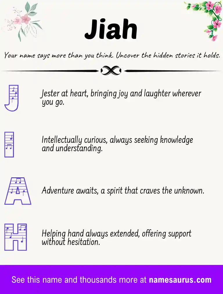 Acrostic poem about Jiah.