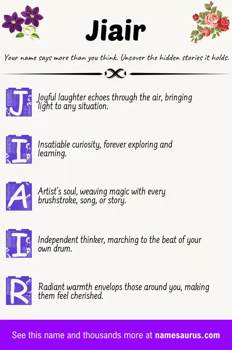 Acrostic poem about Jiair.