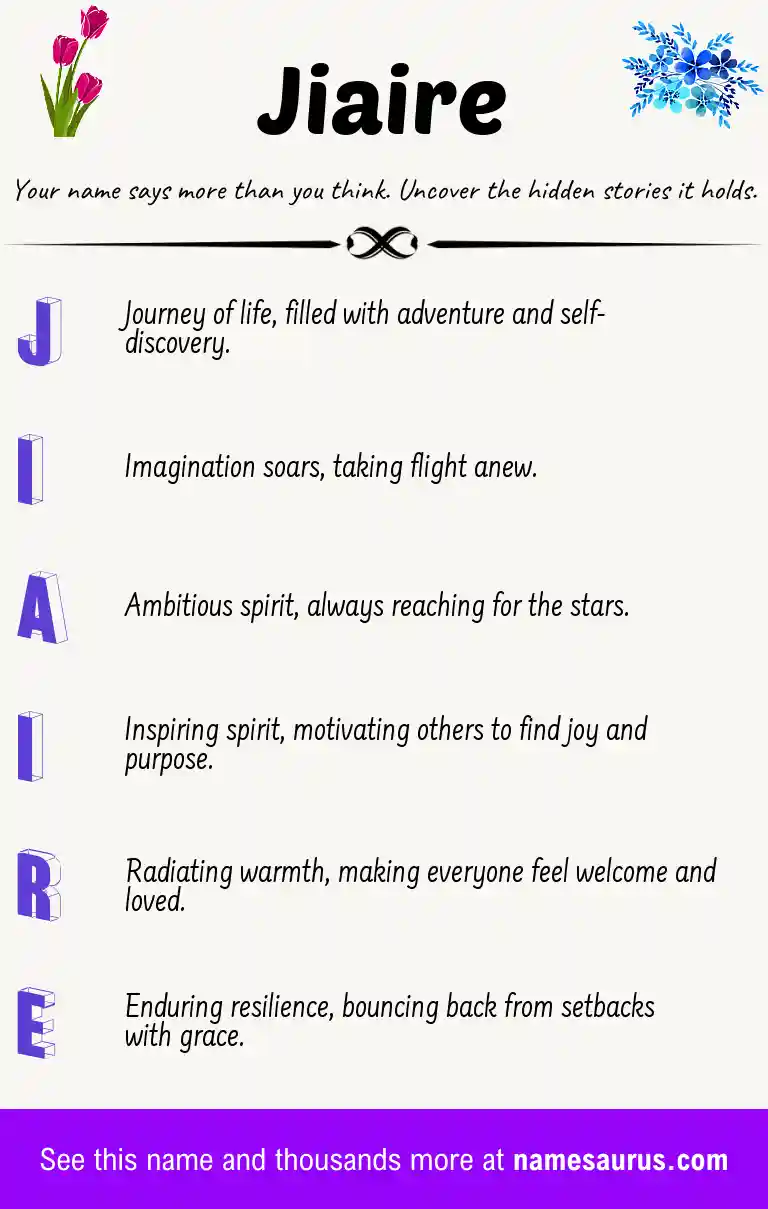 Acrostic poem about Jiaire.
