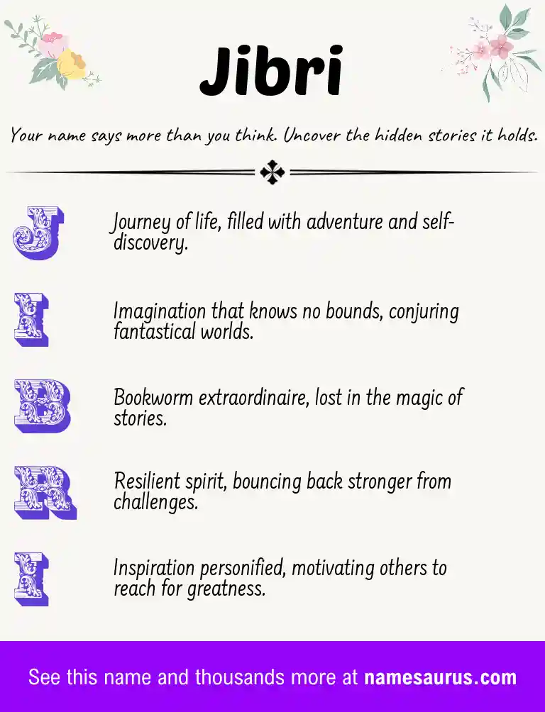 Acrostic poem about Jibri.