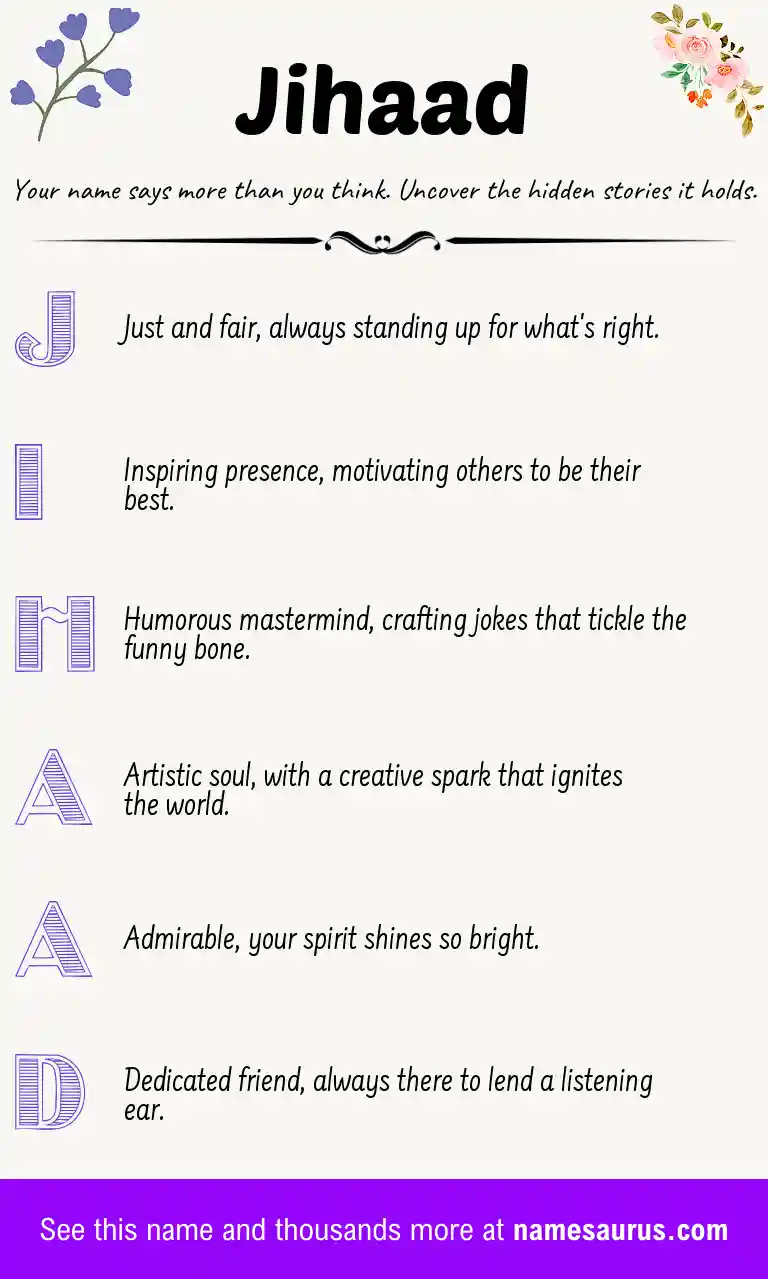 Acrostic poem about Jihaad.
