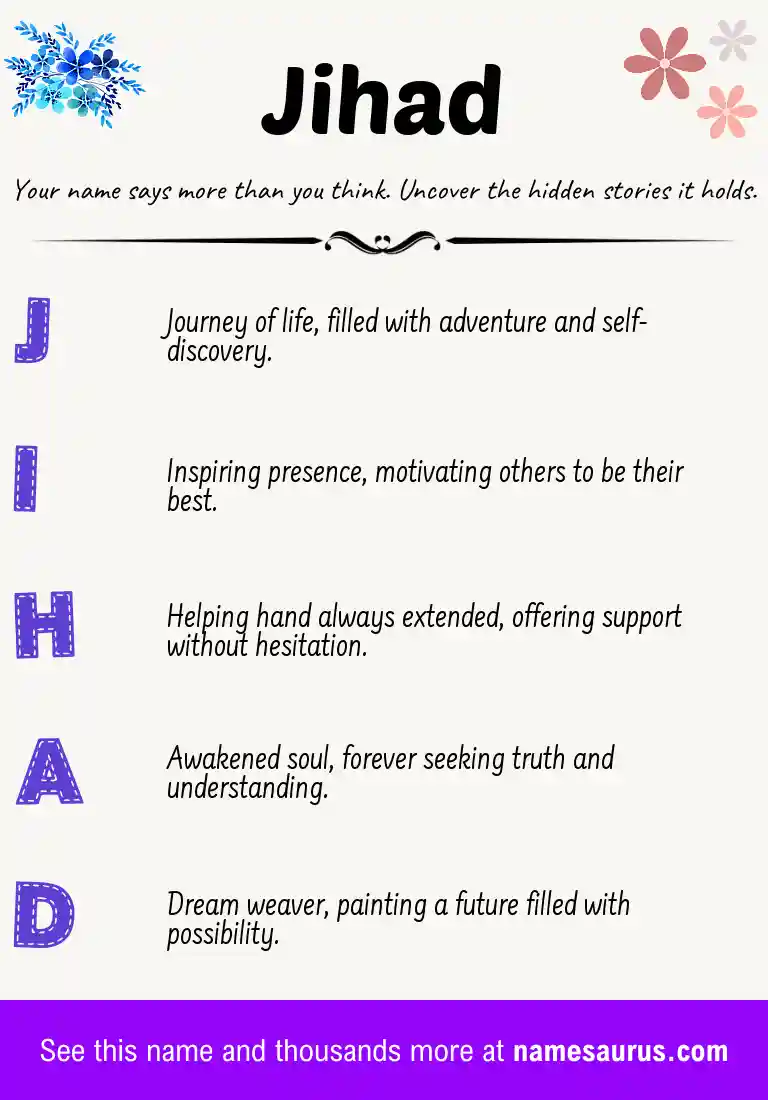 Acrostic poem about Jihad.