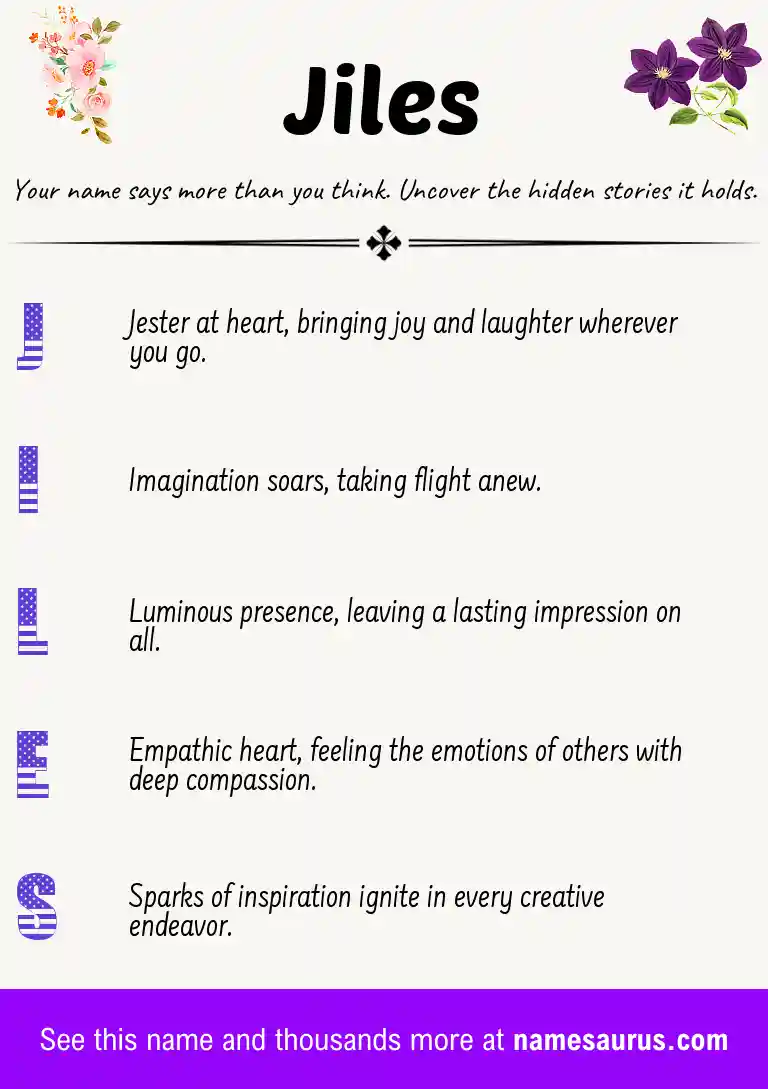 Acrostic poem about Jiles.