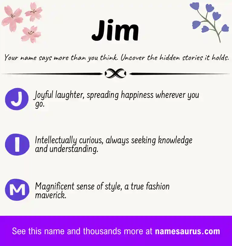 Acrostic poem about Jim.