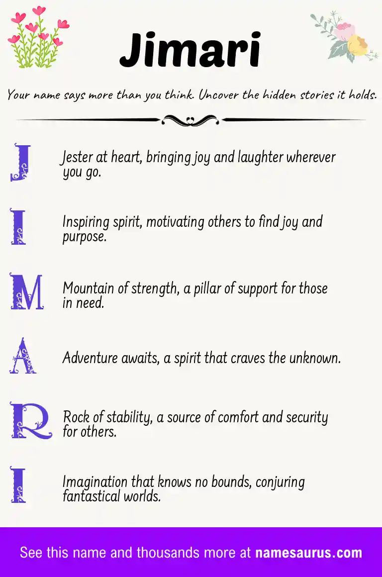 Acrostic poem about Jimari.