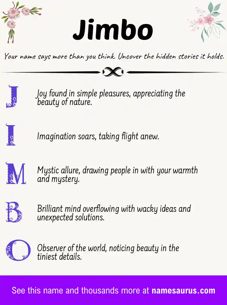Acrostic poem about Jimbo.