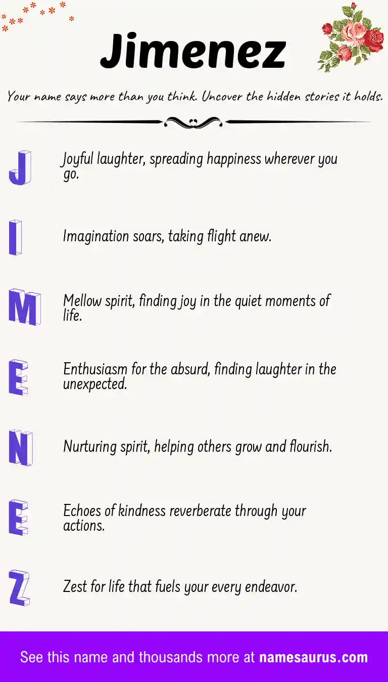 Acrostic poem about Jimenez.
