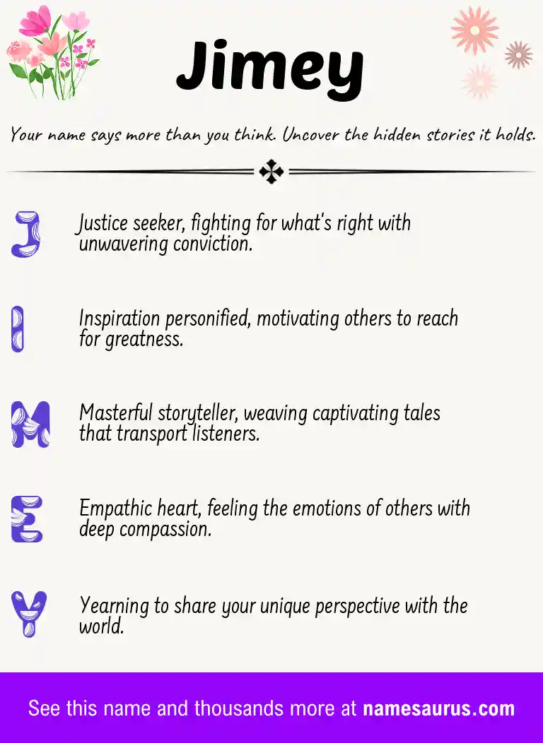 Acrostic poem about Jimey.