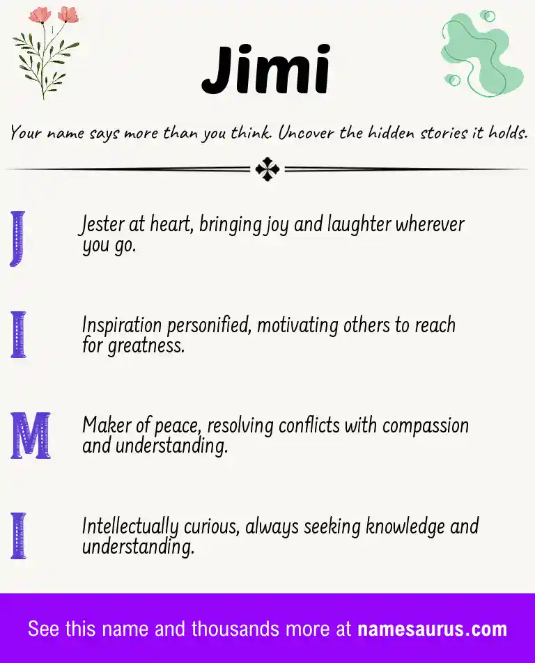 Acrostic poem about Jimi.