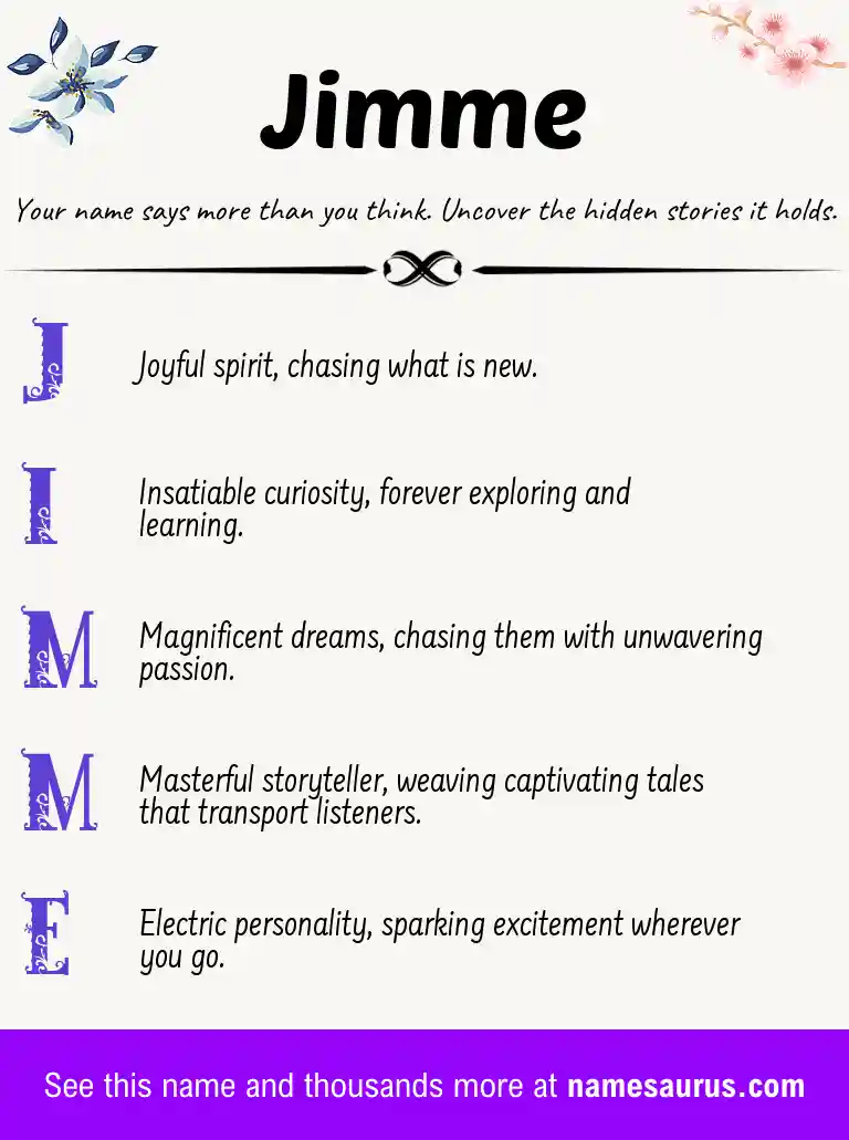 Acrostic poem about Jimme.