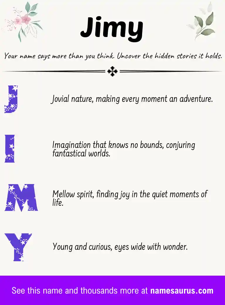 Acrostic poem about Jimy.