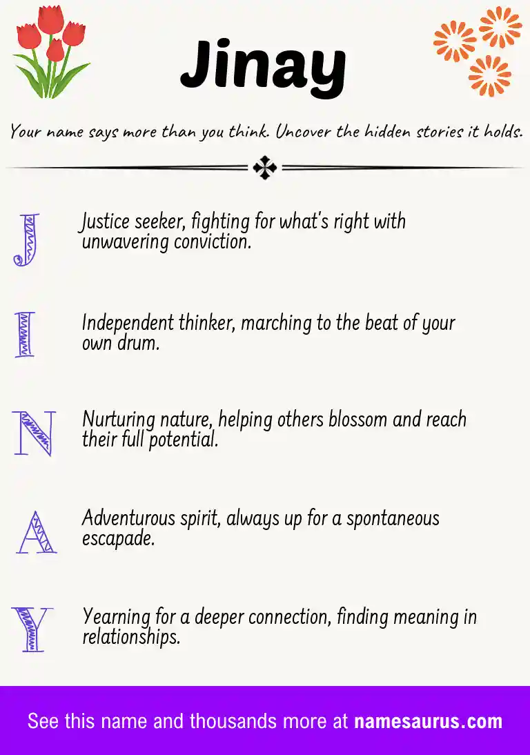 Acrostic poem about Jinay.
