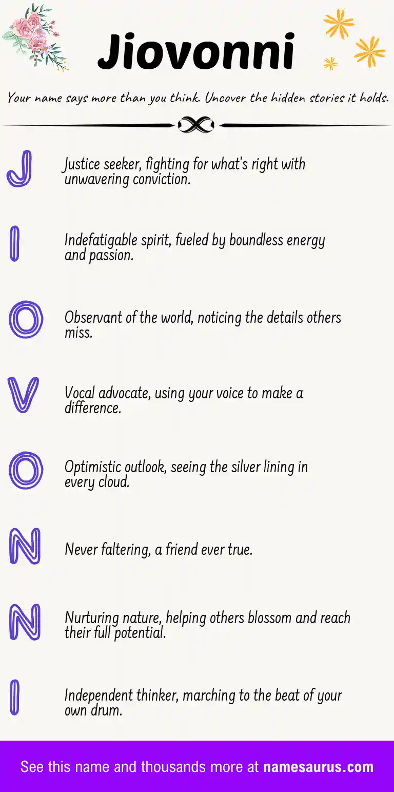 Acrostic poem about Jiovonni.