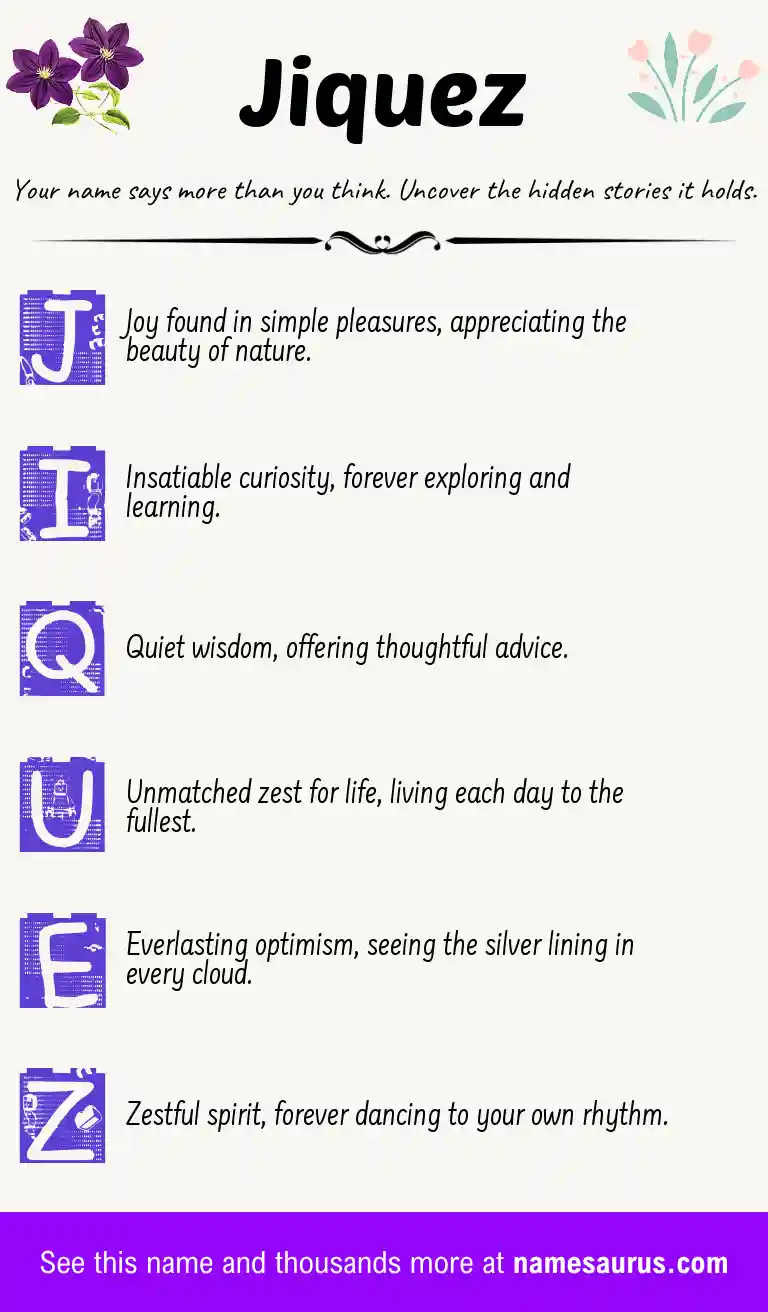 Acrostic poem about Jiquez.