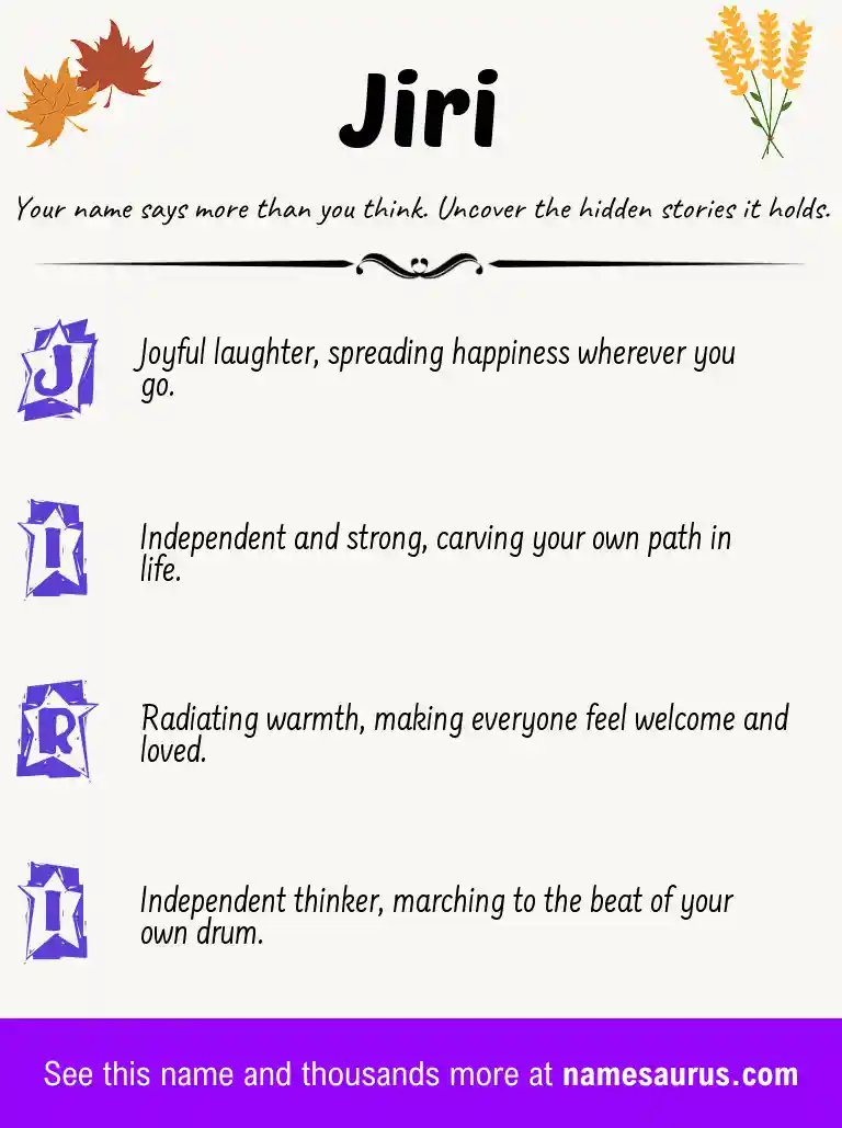Acrostic poem about Jiri.