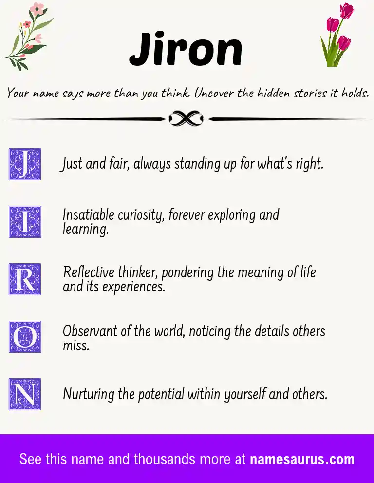 Acrostic poem about Jiron.