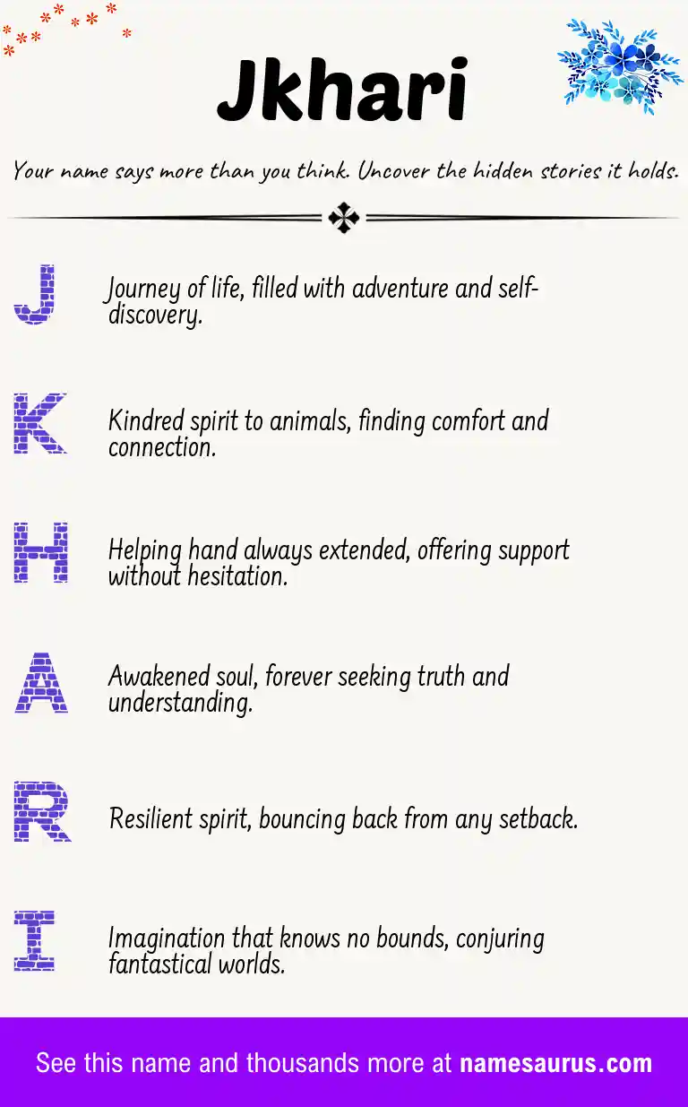 Acrostic poem about Jkhari.