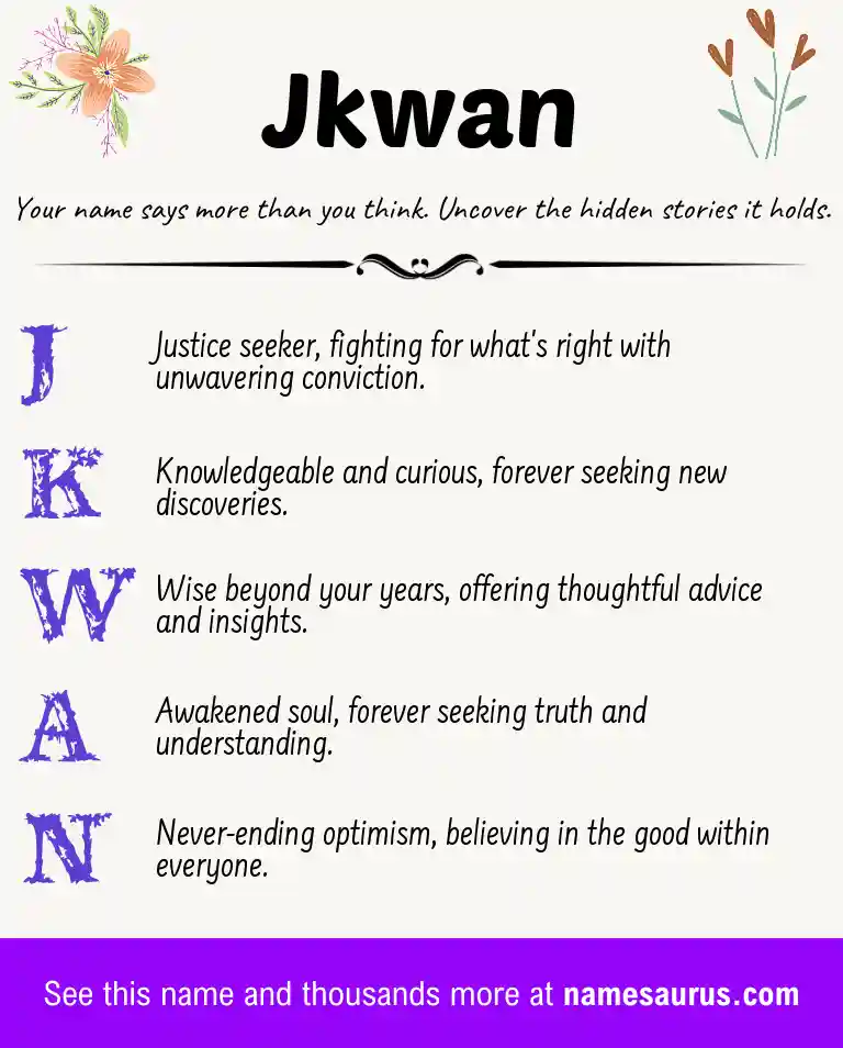 Acrostic poem about Jkwan.