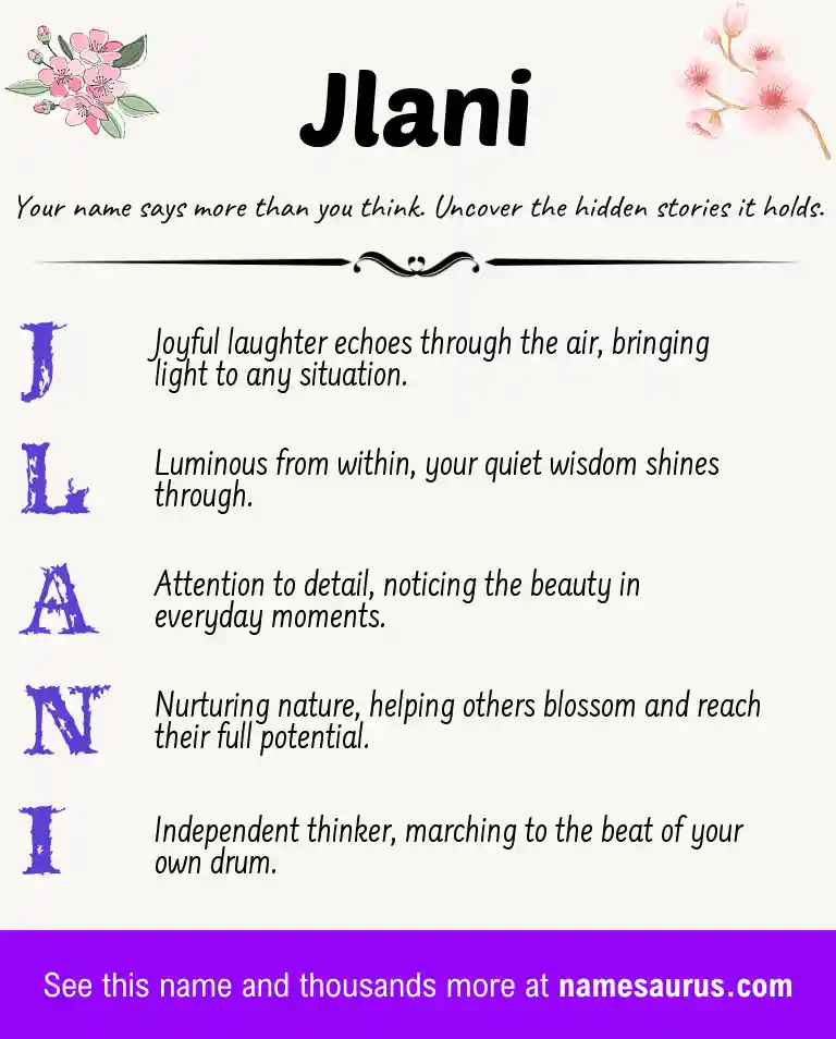 Acrostic poem about Jlani.