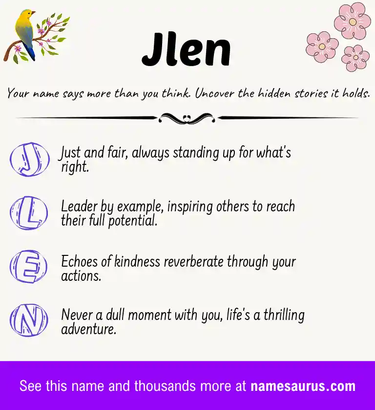 Acrostic poem about Jlen.