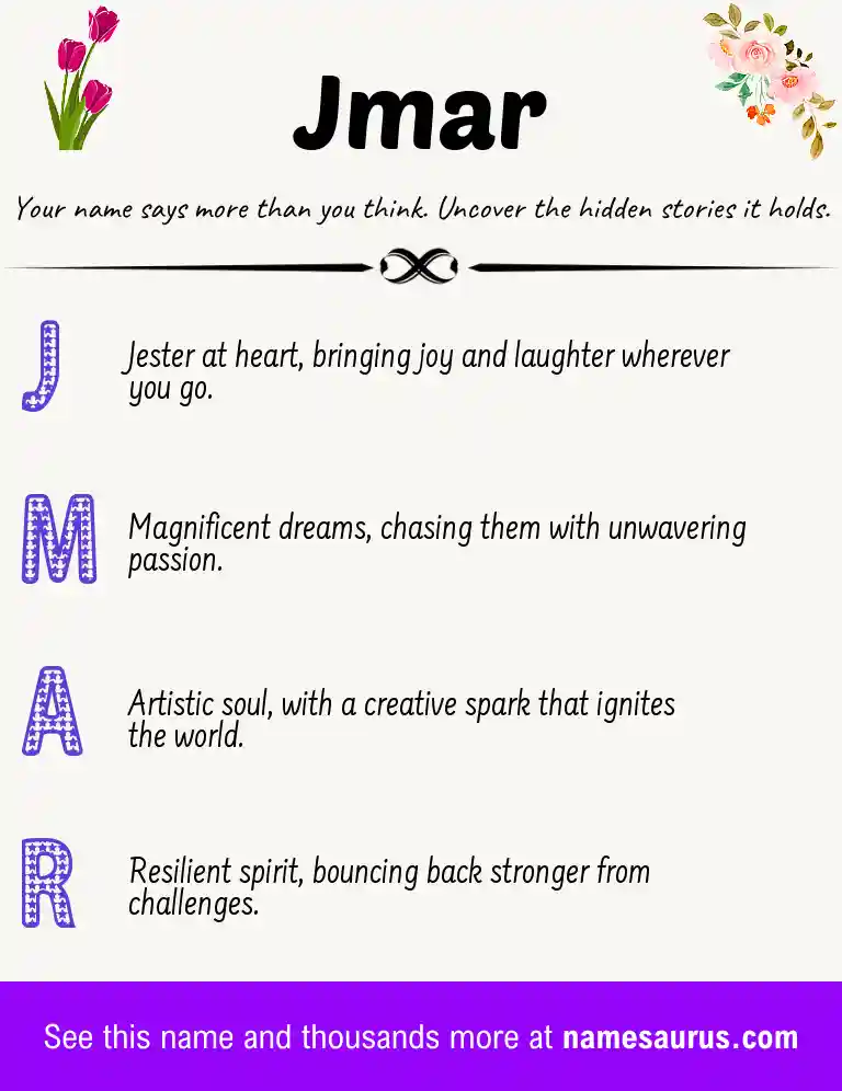 Acrostic poem about Jmar.