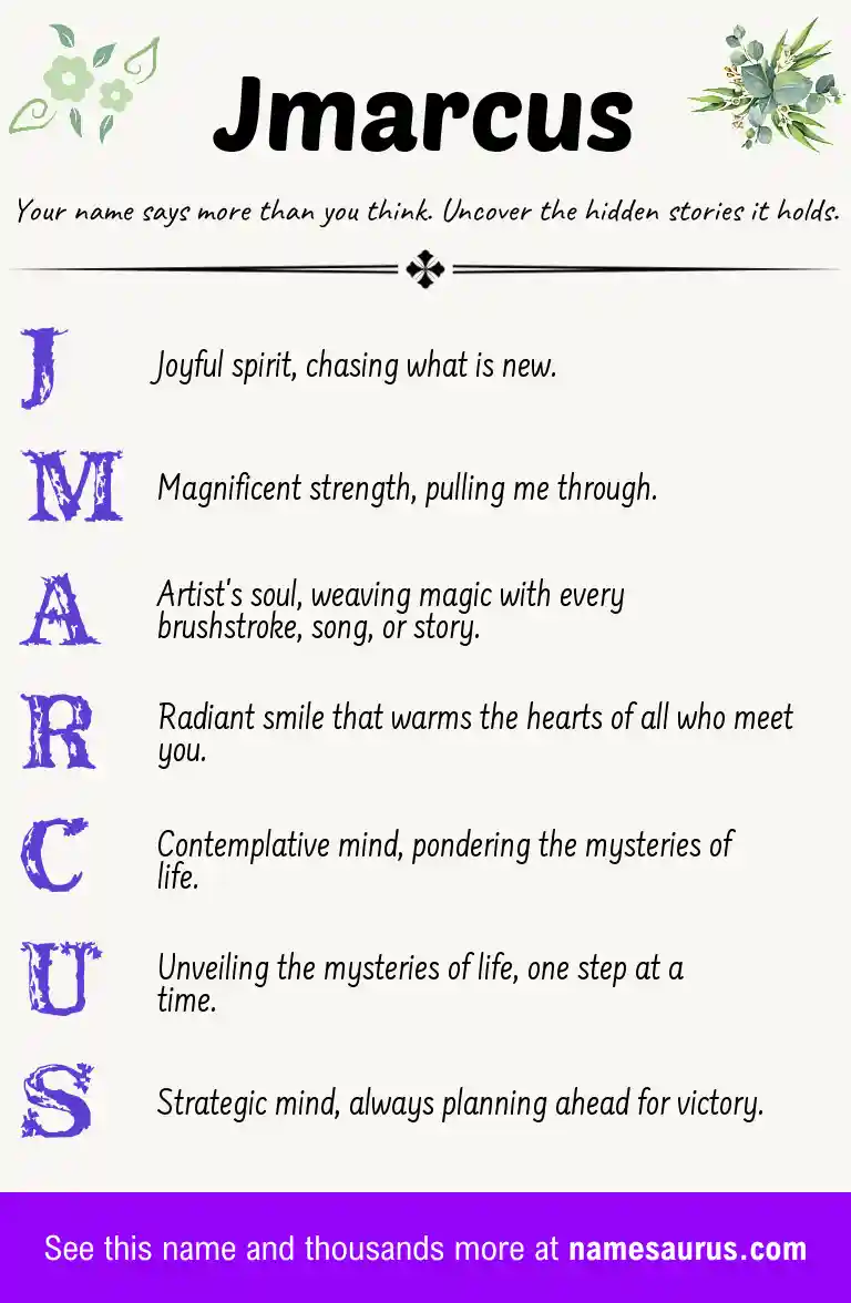 Acrostic poem about Jmarcus.