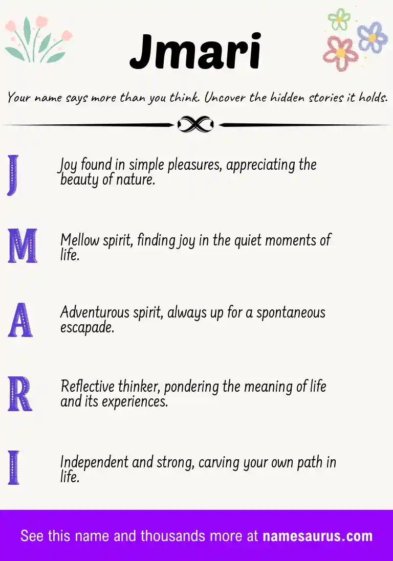 Acrostic poem about Jmari.