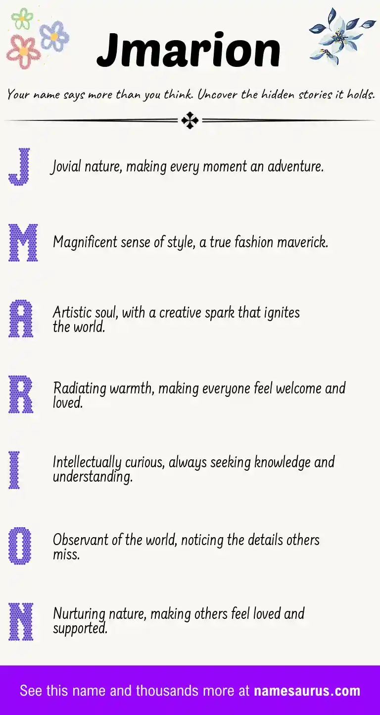 Acrostic poem about Jmarion.