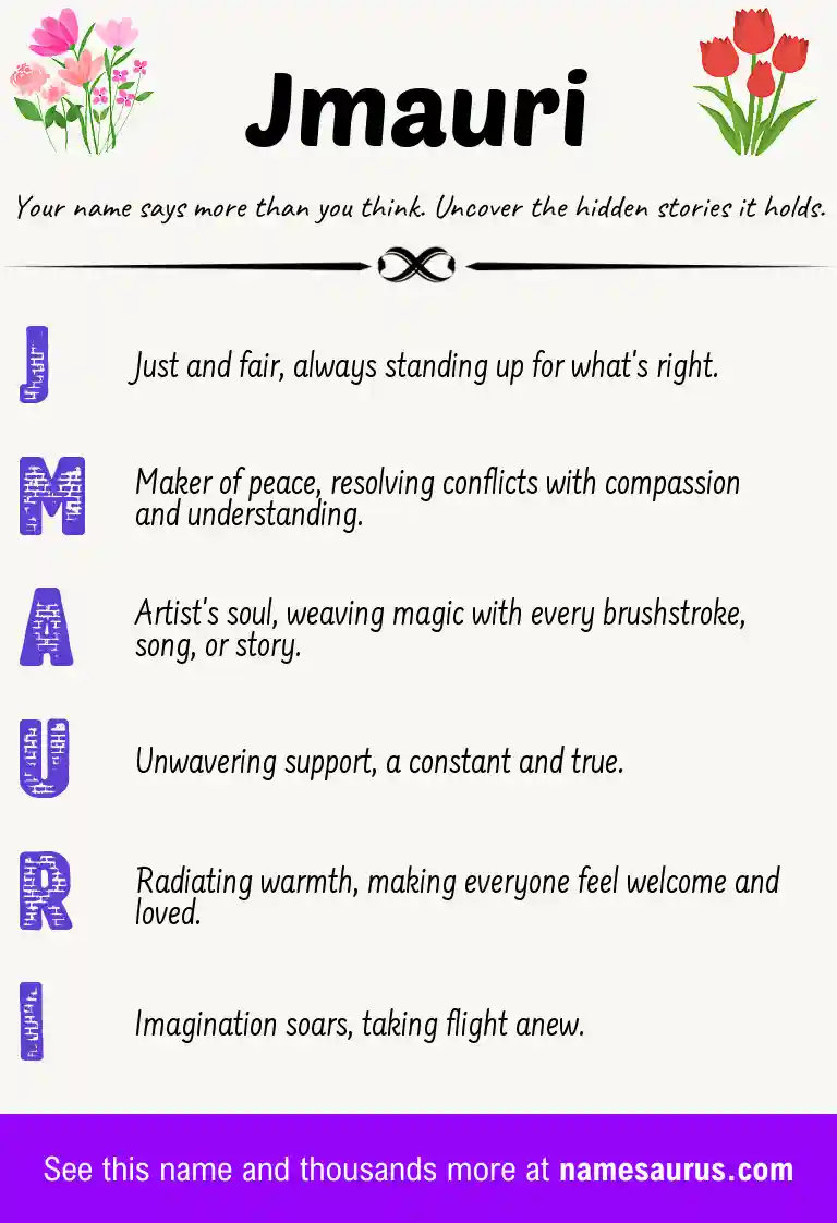 Acrostic poem about Jmauri.