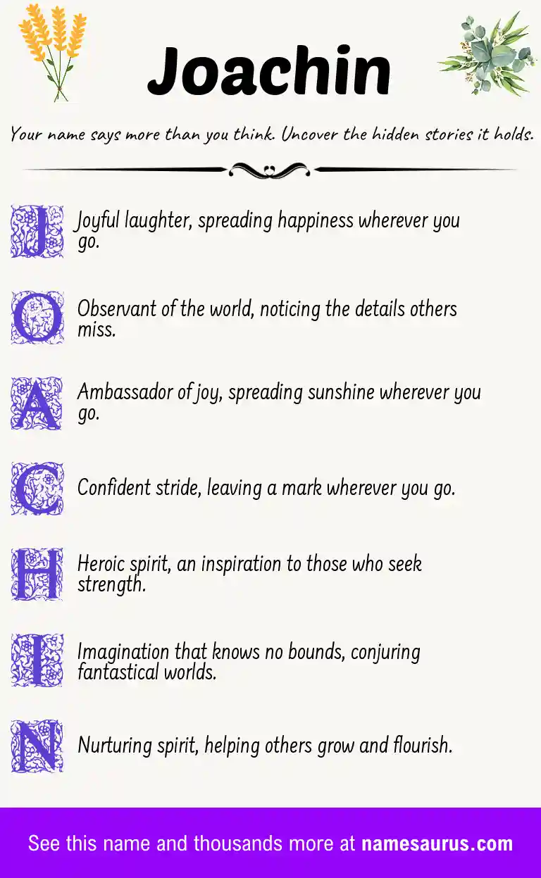 Acrostic poem about Joachin.