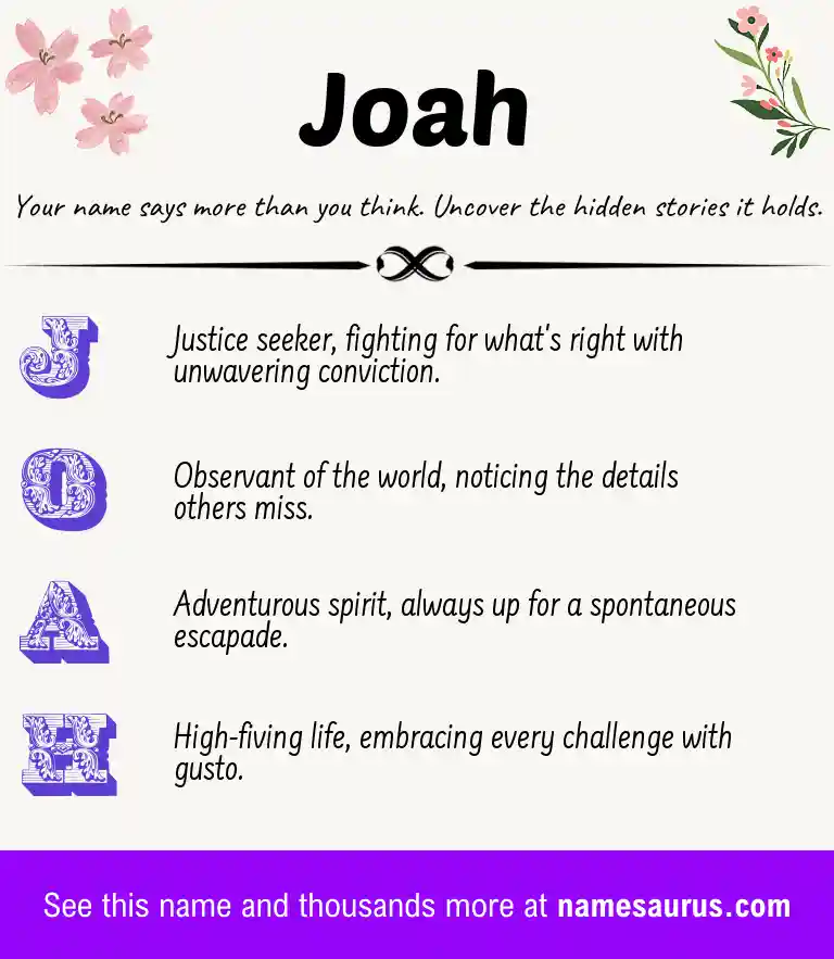 Acrostic poem about Joah.