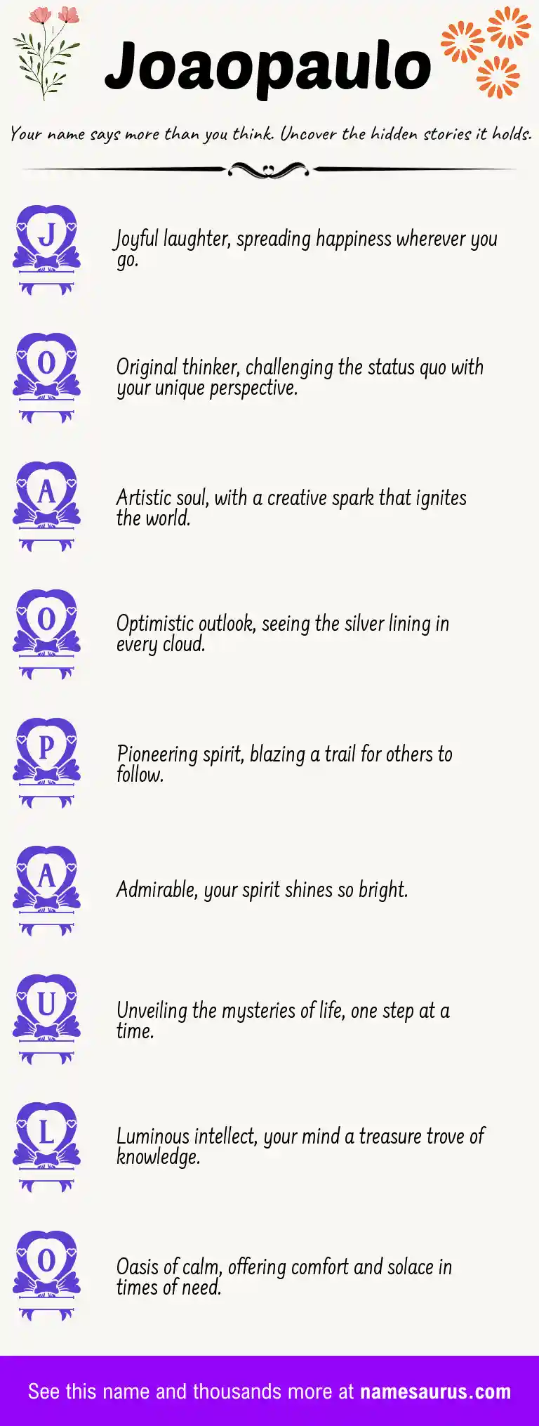 Acrostic poem about Joaopaulo.