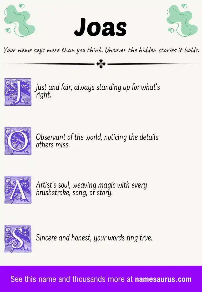 Acrostic poem about Joas.