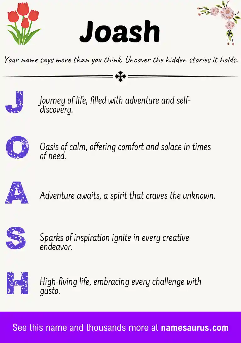 Acrostic poem about Joash.