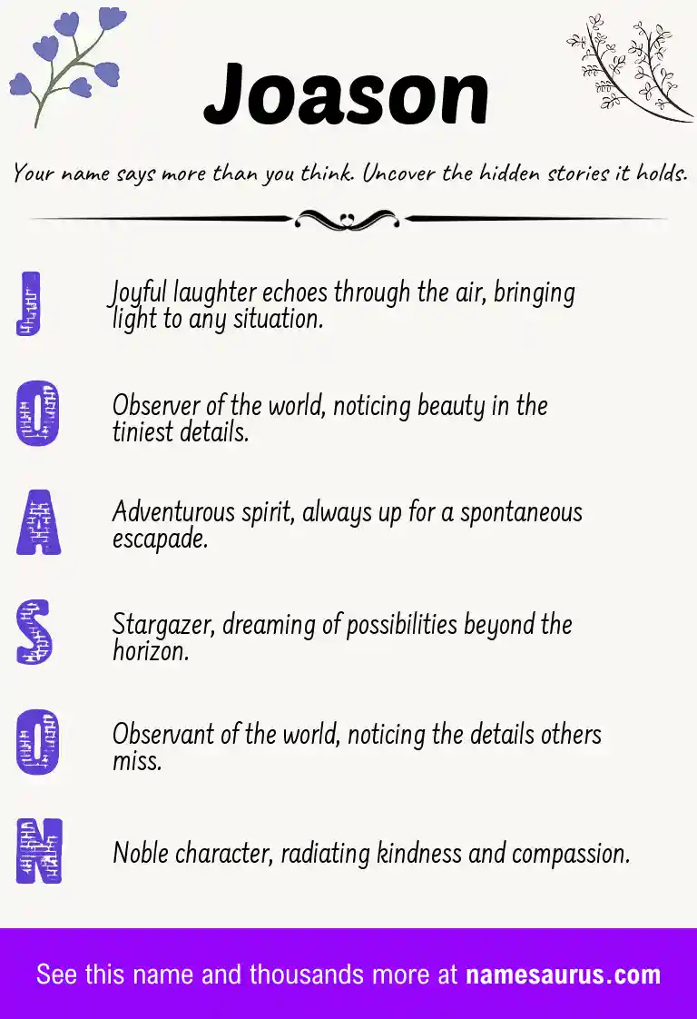 Acrostic poem about Joason.