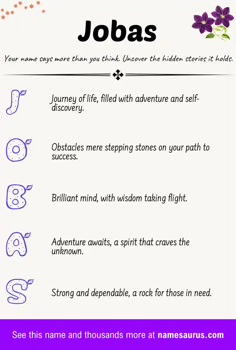 Acrostic poem about Jobas.