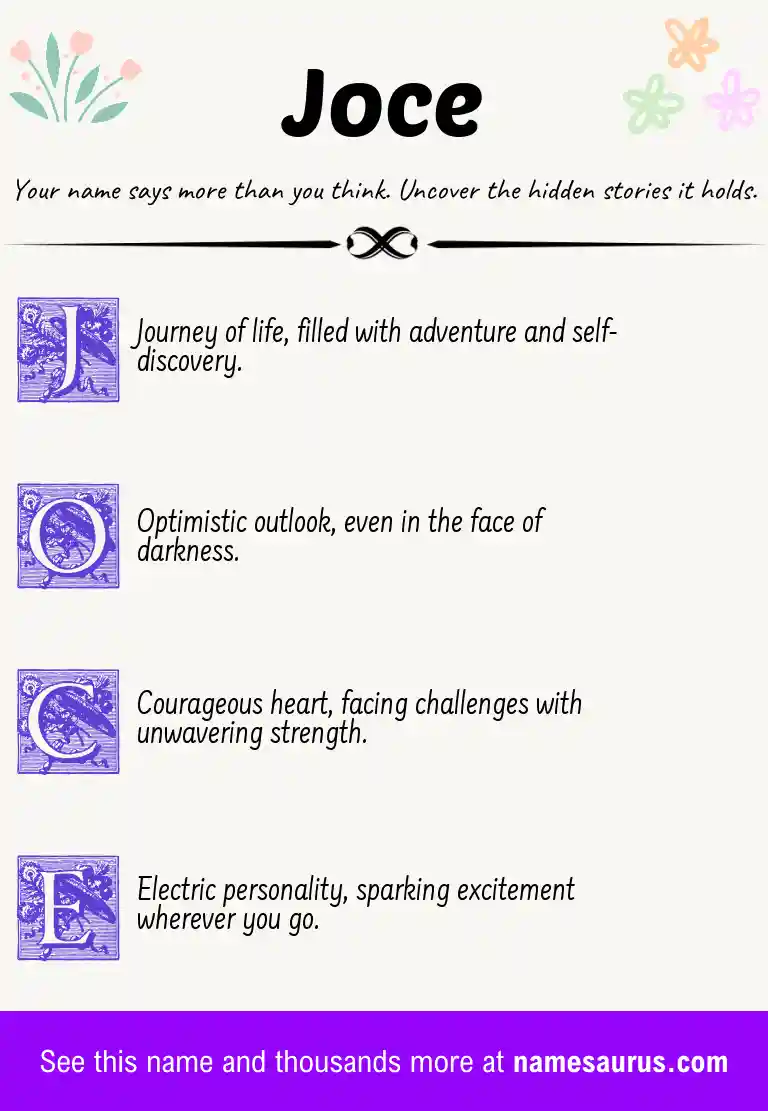 Acrostic poem about Joce.
