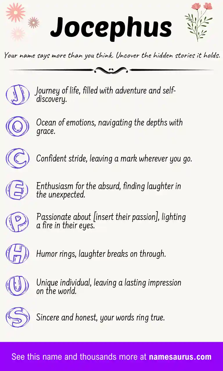 Acrostic poem about Jocephus.