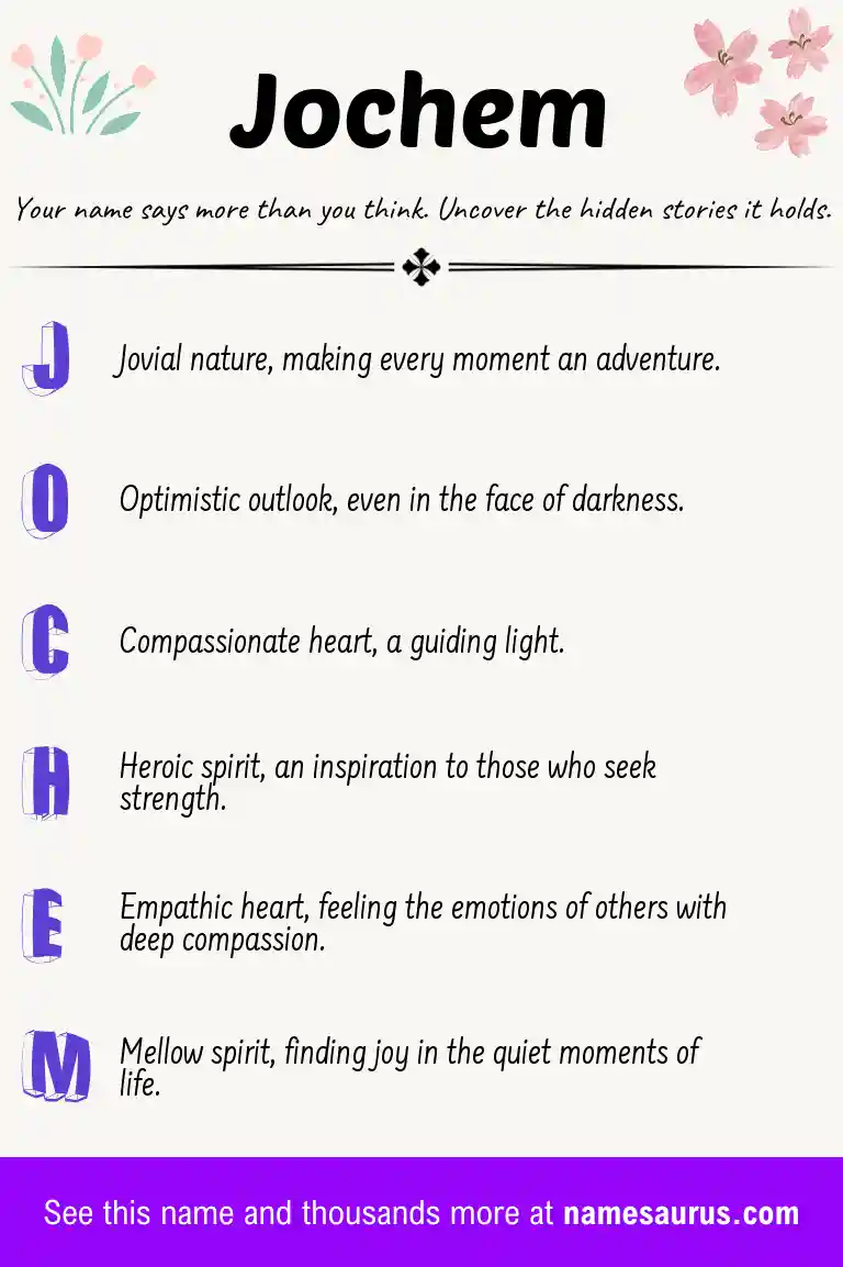Acrostic poem about Jochem.