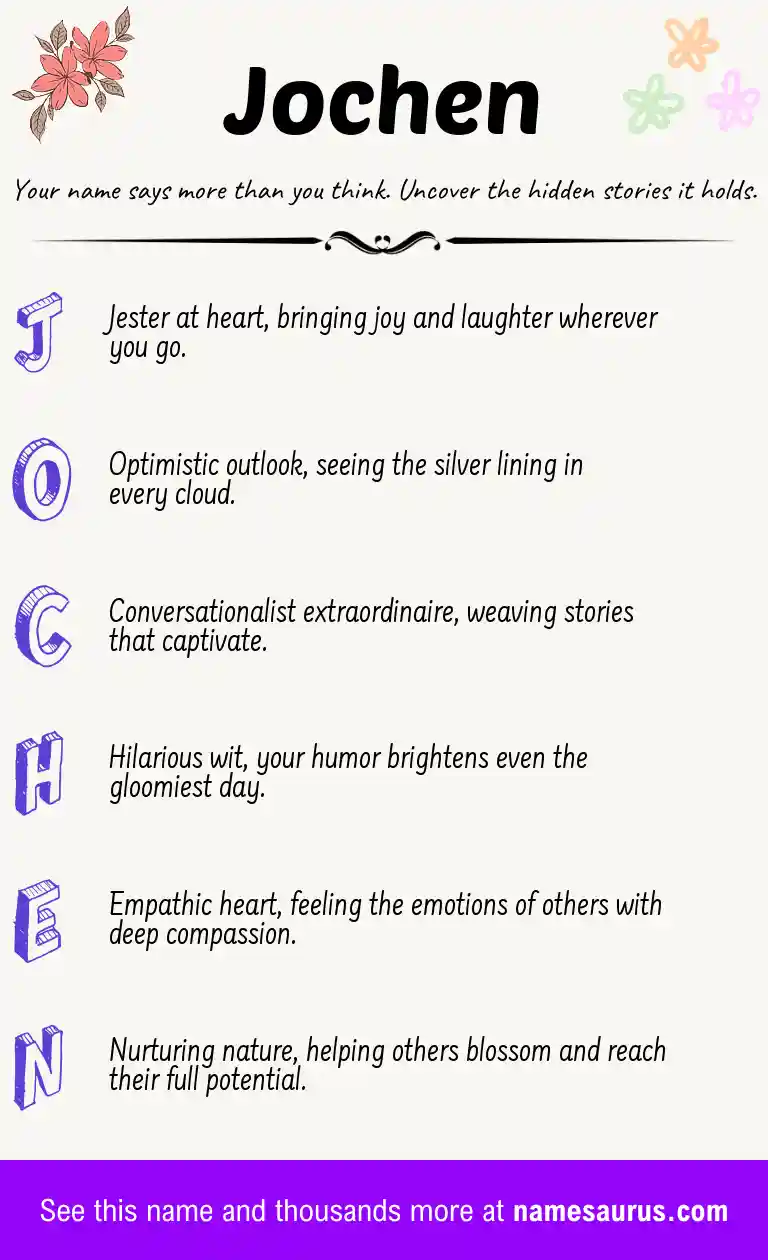 Acrostic poem about Jochen.