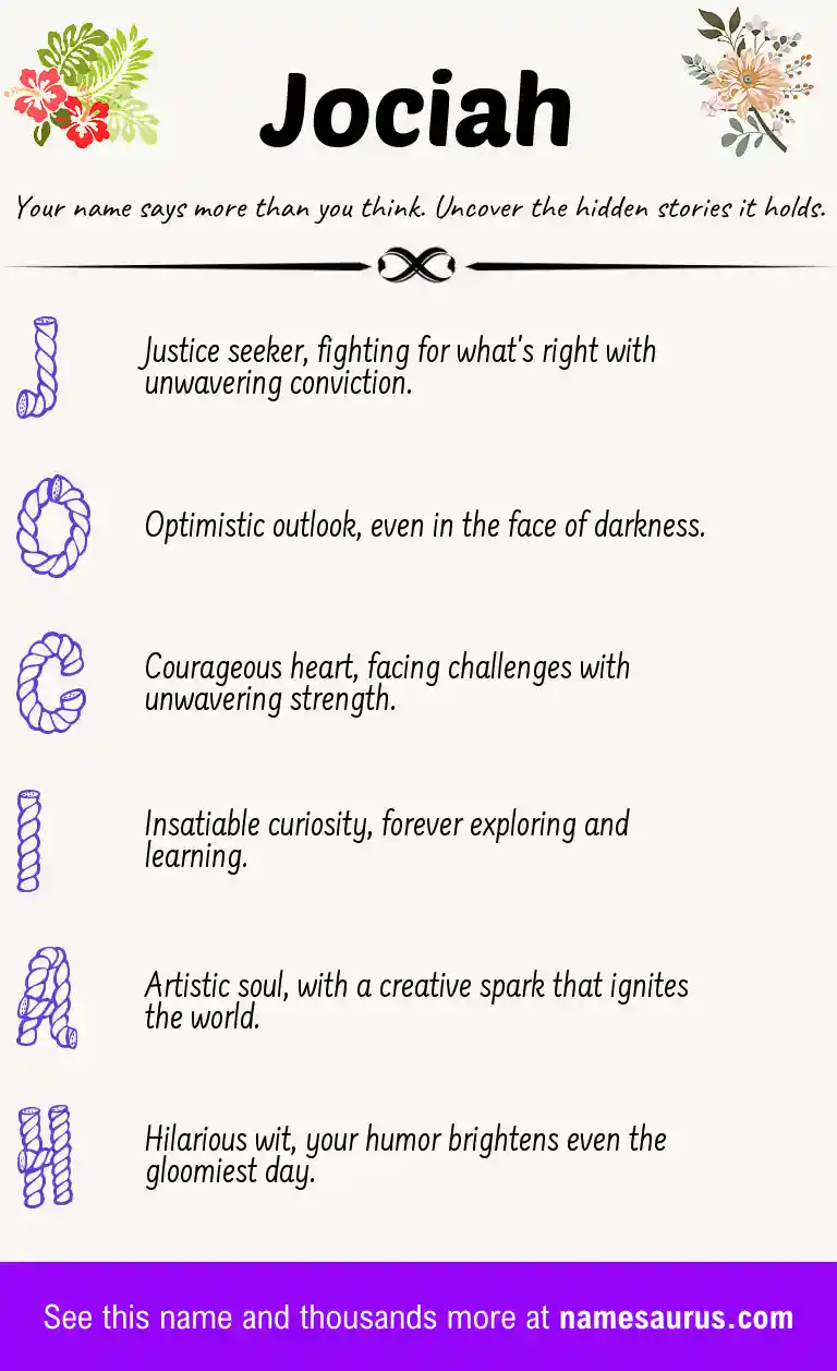 Acrostic poem about Jociah.
