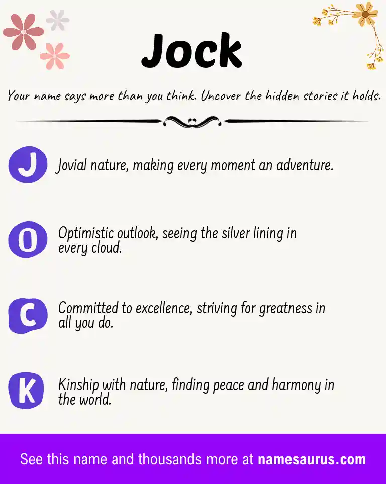 Acrostic poem about Jock.
