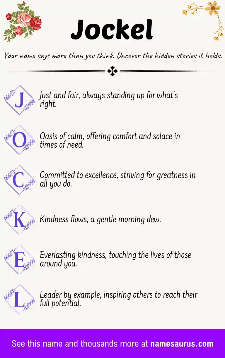 Acrostic poem about Jockel.